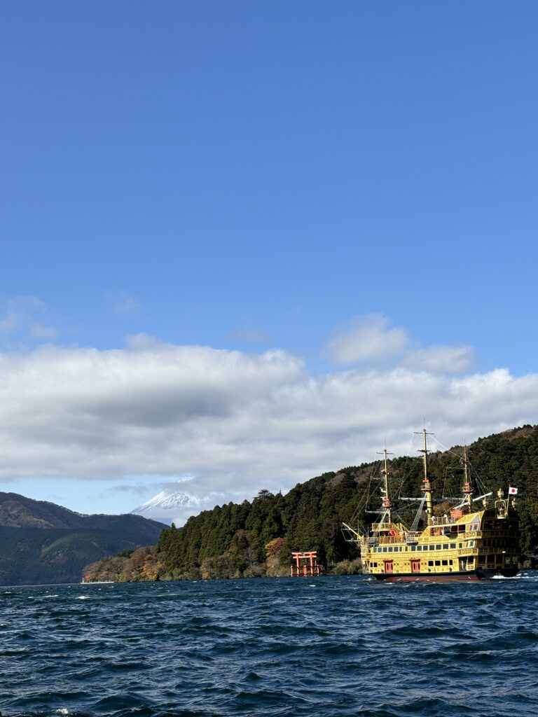 Mt Fuji med skib Japan
